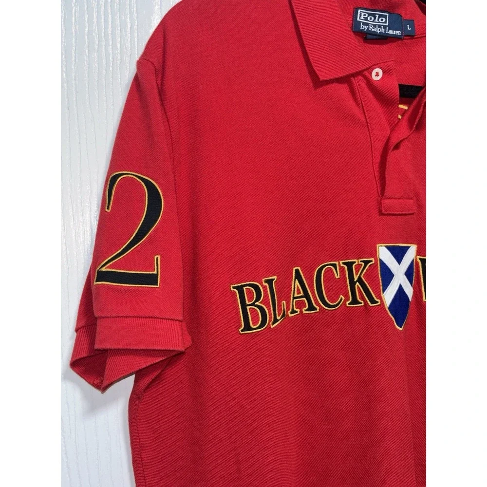 Polo by Ralph Lauren BlackWatch Polo Team Shirt Mens Large Red Big‎ Pony #2